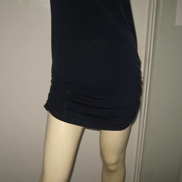 ❤️2 PLANET BY LAUREN G Bodycon Rushed Microfiber/Spandex Dresses Navy Black SZ 1 - Picture 6 of 12